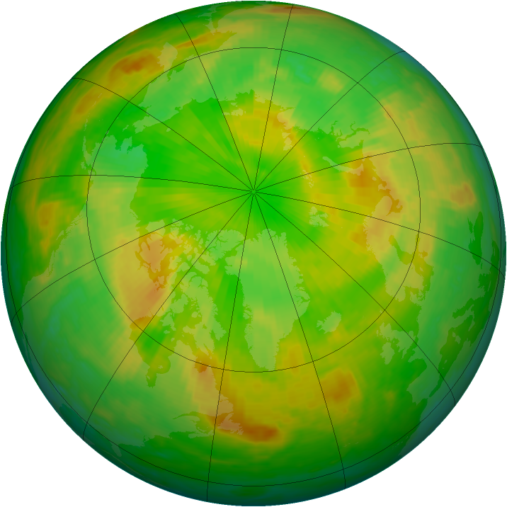 Arctic ozone map for 13 June 2003